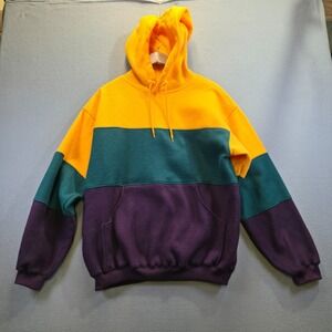 Koman Men's Colorblock Colorful Hoodie with Pockets Size Large